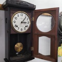 ●精工舎 セイコウシャ セイコー SEIKOSHA 掛け時計 左右横窓 丸窓 精工舎 セイコウシャ　昭和レトロ アンティーク時計 オブジェ 振り子時計 柱時計 ヴィンテージの画像
