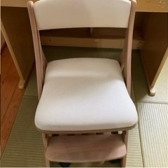 中古品　現物のみ　学習机　ライト・椅子付きの画像