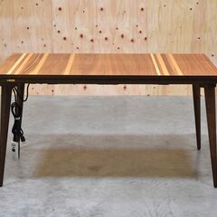 ≪zyt2186ジ≫ 協立工芸 walk-on こたつダイニングテーブル プレス135HI ミックス杢 おしゃれ/モダン/木目/北欧/中古家具/宮城県仙台市 70425-14の画像