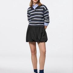 新品 未開封 GU バブルヘムミニスカート L ブラック