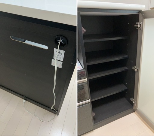 ニトリ Nポスティア キッチンカウンター レンジ台 ホワイト・ブラック