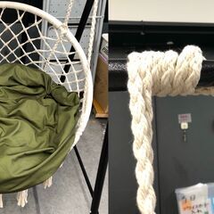 【ジ434】室内用ハンキングチェア ロープブランコ 自立式 ハンモックチェア(ma)の画像