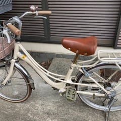【受付終了】 【子供用20インチ】クリーム色  半バスケットかご...