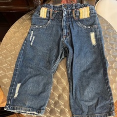 キッズ 130 デニムハーフパンツ（ダメージ加工）の画像