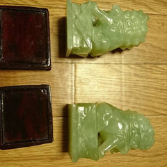 【 レトロ ヴィンテージ アンティーク 民芸品 工芸品 置物 骨董品 小物 シーサー ケース付き 】の画像