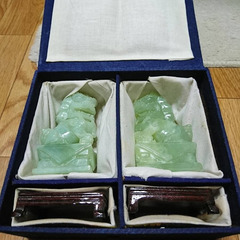 【 レトロ ヴィンテージ アンティーク 民芸品 工芸品 置物 骨董品 小物 シーサー ケース付き 】の画像