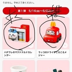 ちいかわハッピーセット　ラッコ→ハチワレマクドナルドカレン…