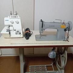 足踏みミシン、ロックミシン　2台セット