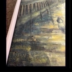 油絵①　絵画　水の都　ベネチア　絵　涼　旅行　海外　アート　春　美品　