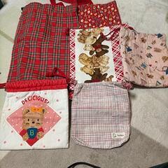 6点 赤系 ハンドメイド  トートバッグ 巾着の画像