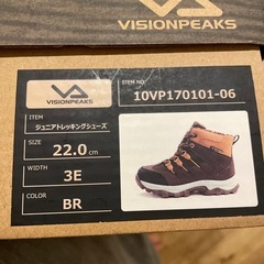 22.0cm【VISIONPEAKS】ジュニア トレッキングシューズ ブラウンの画像