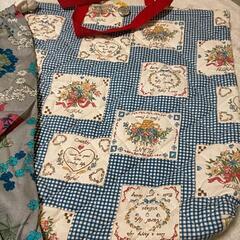 6点 青系 ハンドメイド トートバッグ 巾着の画像