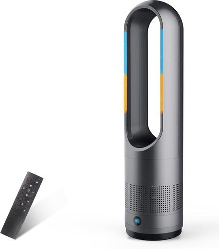 扇風機 羽なしタワーファン【2025冷暖兼用・羽根無し】8段階送風