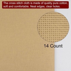 uxcell 14カウント クロスステッチ布 39×59" クロスステッチ生地の画像
