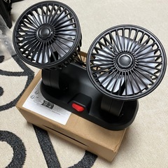 新品  ポータブル ツイン 扇風機 360度回転 5枚羽根 USB 熱対策 低騒音 風速 風量 調節 小型扇風機 車内 の画像