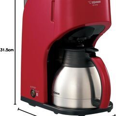 象印マホービン コーヒーメーカー 5杯用 レッド EC-KT50-RAの画像