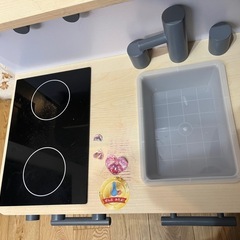 子供用　キッチン　木製　おままごと　中古　綺麗の画像