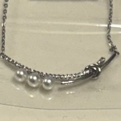 新品 S925 淡水パール ジルコニア ネックレス 宝石鑑別書あ...