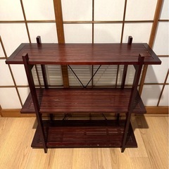 アジアン家具 3段 飾り棚 シェルフの画像