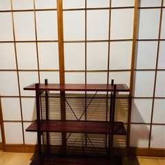 アジアン家具 3段 飾り棚 シェルフの画像