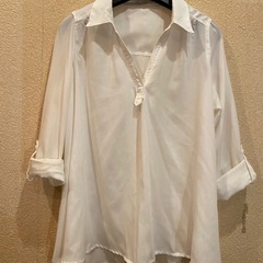 INDEX 薄手ブラウスシャツ　ホワイトMの画像