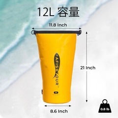 ✨2個セット✨12L アウトドア用ドライバッグ 防水ショルダーストラップ付き　黒の画像