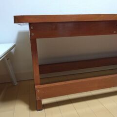木製ベンチDIYの画像