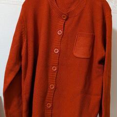 レディース 無地ボタン ニットカーディガン レッド 赤 ３XL ...