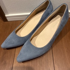 パンプス　スエード　ブルー　37