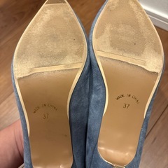 パンプス　スエード　ブルー　37の画像