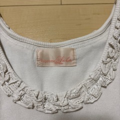 フリル付きタンクトップ ホワイトの画像