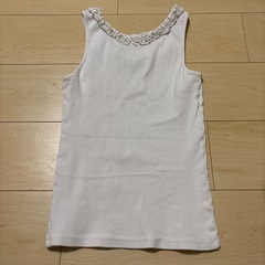 フリル付きタンクトップ ホワイトの画像