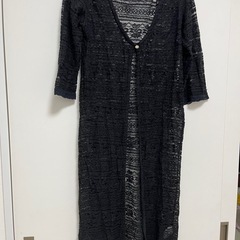 レース　五分丈　ロングカーディガン