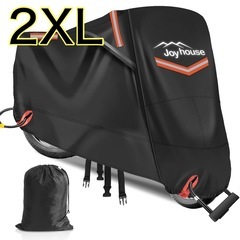 バイクカバー 420D厚手 警告反射テープ5枚 盗難防止ロック穴...