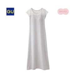 GU ロングワンピース 杢グレー　カップ付き　パット付き　Mサイズ