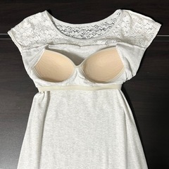 GU ロングワンピース 杢グレー　カップ付き　パット付き　Mサイズの画像