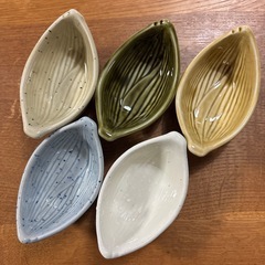 織部笹船珍味小鉢5個