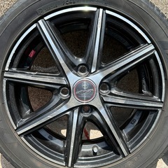 【㊗️ご成約🎊】【軽自動車用 かっこいいデザインの14インチアルミホイール 165/55R14 タイヤ付き 4本セット 】 MANAGED BY ENKEI　エンケイ DW1306 14X4 1/2J INSET 45 K202 M-01A356の画像