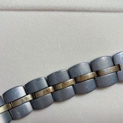 ⑥チタン磁気ブレスレット　外山産業　Zシリーズ　シルバーゴールドリンク 日本製の画像