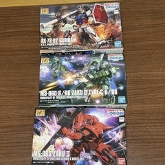 ガンプラ HG ガンダム・シャアザク・量産ザク　三体セットの画像