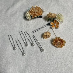 髪飾り ヘアアクセサリー 花飾り 和装 成人式 結婚式 七五三 造花の画像