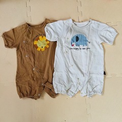 50〜60 新生児 半袖ロンパース 夏服 甚平の画像