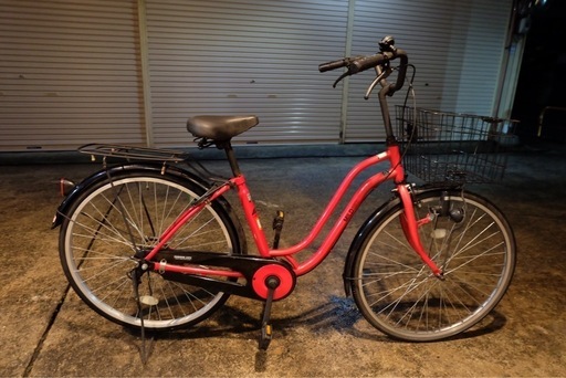 自転車 ママチャリ　26インチ 赤