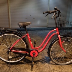 自転車 ママチャリ　26インチ 赤