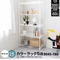 LIFELEX カラーラック５段ホワイトの画像