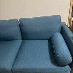 青色　ソファ