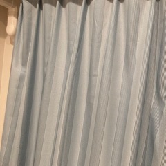 青系 ドレーブ&レース カーテンの画像