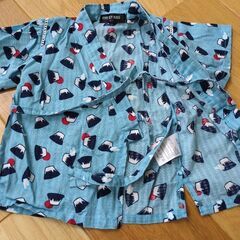 お値下げしました！富士山柄 甚平 サイズ90 綿100%の画像