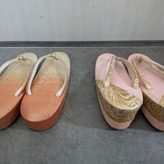 【お値下げしました】レトロな草履　2足セットの画像