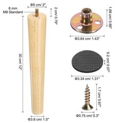 極美品‼️家具用丸脚 交換用 8個セット（高さ30cm）の画像